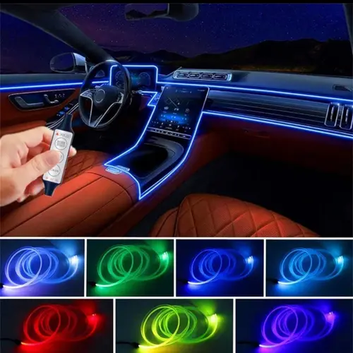 5-in-1 Smart Control RGB LED Lights for Cars - 5m Auto Decorative Light, App Control, Wireless, Music Sync, Color Changing, Ambience, Bendable Automotive Lighting Component