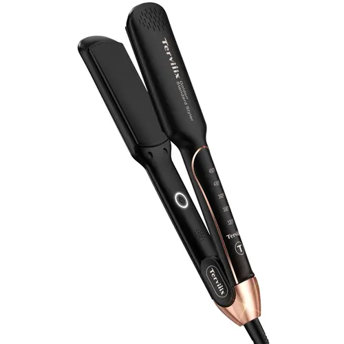 Terviiix 1.75 Inch Wide Flat Iron for Thick, Curly & Natural Hair, Ceramic Tourmaline 2-in-1 Hair Straightener & Curler, Smooth One-Swipe Results, Salon-Grade, 5 Heat Settings 320–450°F, Auto Shut Off, Dual Voltage