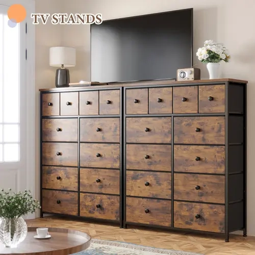 【TikTokSringGlowUp-New Size Upgrated] Raybee 12 Drawer Dresser,Tall Chest Organizer Unit with Fabric Bins, Steel Frame, Wood Top, Easy Pull Handle, Tall Fabric Storage Tower for Bedroom, Hallway, Entryway, Closet