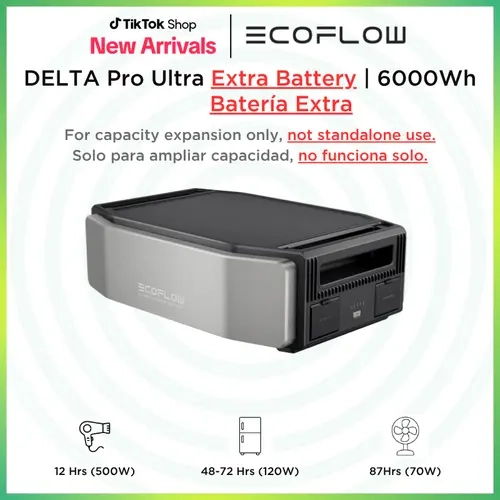 ECOFLOW Extra Battery for Delta Pro Ultra, Lifepo4 Battery Backup for Home Use, Emergency, Camping, RV Phone Smartphone