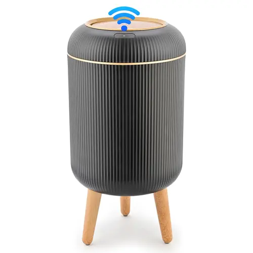 Pukomc Motion Sensor Trash Can with Lid, Touchless Design, Waterproof Plastic, Suitable for Kitchen, Bathroom, Bedroom, and Outdoors Springtok White Home Goods Smart Bin Black summerwins