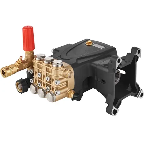 VEVOR 4400 PSI/4 GPM Gas Pressure Washer Pump, 1-in Shaft Horizontal Triplex Plunger with Forged Brass, Oil Sight Glass & SAE Bolt Pattern, DIY Pump Swap Save Kit for Residential Users’ Horizontal Engines, Compatible with Simpson MorFlex 4022x