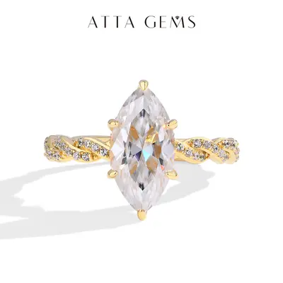 Gorgeous 3CT Marquise Shape  D Color VVS1 Synthetic Moissanite Ring  for Women 925 Sterling Silver Engagement Anniversary Party Gift R196 Jewelry For Women Summervibes summerwins,summerwins Ice Ring
