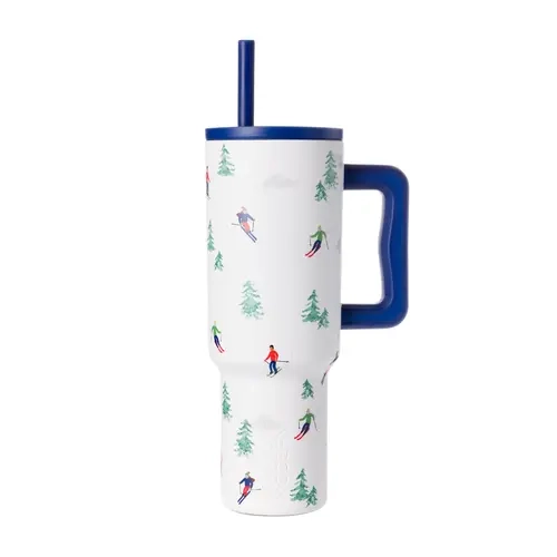 Simple Modern Winter Collection 40oz Trek Tumbler Signature - Insulated, Ceramic Lined Interior, Rubber Base, Leak-Proof Straw Lid