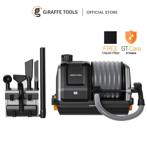 【FallDealsForYou】Giraffe Tools Grandstorm Wall-mounted Vacuum Cleaner Retractable 30ft Hose Powerful Wet Dry with Replaceable Filter Home Garage Cleaning with 6 Nozzles & 4.5 Gallon Dustbin Capacity, HGTV Editors' Clean Home Awards 2026, 2 years warranty
