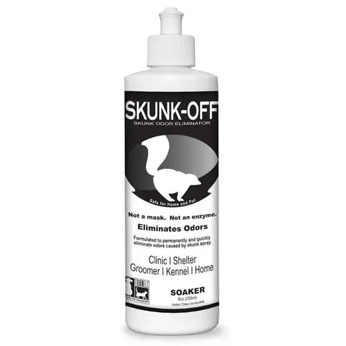 Skunk-Off 8oz Liquid Soaker - Ready to Use Skunk Odor Remover for Dogs, Cats, Home, Carpet, Car – Pet Odor Eliminator for Skunk Odor (8 oz)