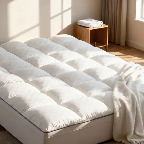 【Fall Deals For You】WeCharmer Extra Thick Cooling Mattress Topper - 1000 GSM Down Alternative Overfilled Pillow Top Pad, Breathable Topper with Durable Microfiber Cloth Cover, Checkered Cushioning & Deep Pockets for 8-21 Inch Mattresses, Square Jacquard