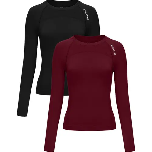 Women's Yoga Letter Round Neck Pullover Sport Long Sleeve High Stretch Breathable Fitness Running Yoga Wear, Fall & Winter Activewear Tops, Athletic Fitness Top