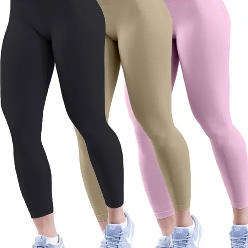 Women's Solid Color Skinny Pants, High Stretch Seamless Yoga Leggings, Tight Leggings, Legging for Women, Ladies Sportswear for Indoor Outdoor Wear, High Waist Compression Stretchy