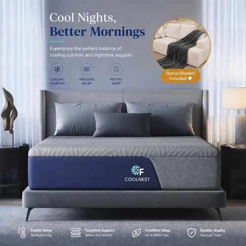 "Weightless Cooling Mattress for Heavy Users - 5-Zone Support & 8°C Cooler",Fiberglass-Free Sleep Experience Temperature Regulation,DealsForYouDays