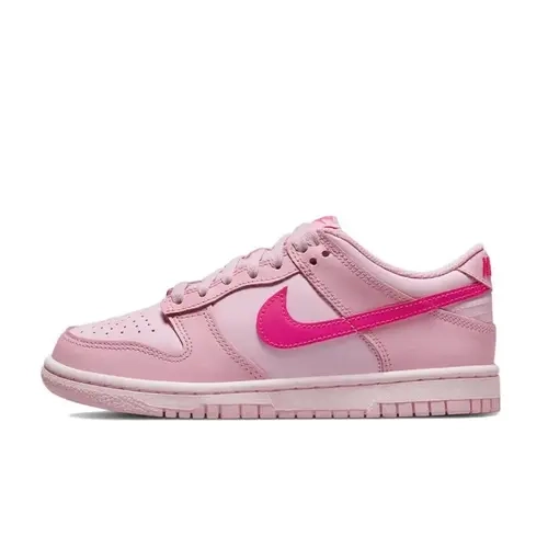 Nike Dunk Low 'Triple Pink' Girls/Women Lowtop Casual Sneaker - Lace-Up Shoes for Women, Cushioned Sole Walking Shoes, Breathable Sports Footwear for Training