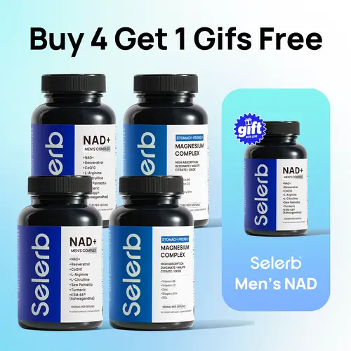 【Holiday Haul Complete Wellness Set】Selerb NAD+ Supplement for Men + Magnesium Complex Bundle – Liposomal NAD+, CoQ10, Ashwagandha & Multi-Magnesium with B6, D3, Zinc – Energy, Circulation, Sleep & Muscle Support Fitness Dietary  Edible sleep aid