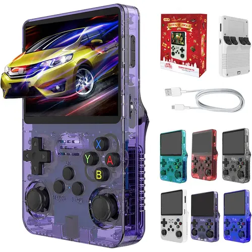 WUDS R36S Compact Portable Handheld Gaming Console - Cordless, 32G+64G Expandable Memory, 3.5-inch IPS Screen, 3000mAh Battery, USB Support, Classic/Modern Games, Easy to Carry, Gifts for Adults Kids