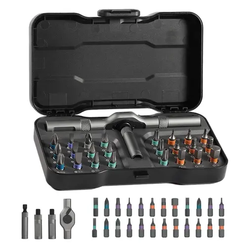 SEESE Ratchet Magetic Screwdriver Set, S2 Steel Precision Screwdriver Set - Removable Self Assembly Screwdriver Kit for Furniture Assembly and Repair - Gift for DIYer backtoschool