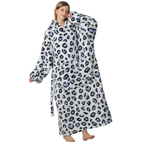 Msrlassn Cute Cartoon Pattern Hooded Blanket as Birthday Christmas Gifts for Mom Women Girlfriend Men, Halloween Oversized Wearable Hooded Sweatshirt Pullover, Large Warm and Cozy Loungewear Womenswear Large Pocket Pajamas