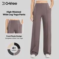 G4Free Wide Leg Pants for Women - Yoga Pants with Pockets, Soft Bottom, Loose Fit, Trendy Style, High Waisted, Flattering Cut, Daily Wear Classy Look