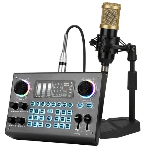 HOSABELY Podcasting Equipment Bundle Content Creator Kit - Adjustable XLR C100+BM800 Mic, 48V Live Audio Mixer, Headphone, Plastic Mobile & PC and Laptop Recording Streaming Gear | Phone Accessories, Household Electronics