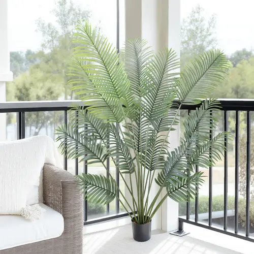 Artificial Areca Palm Plant 6Feet Fake Palm Tree with 18 Leaves - Indoor/Outdoor Modern Decor - 5.25FT 15 Leaves - Housewarming Gift Decoration Items Decorative