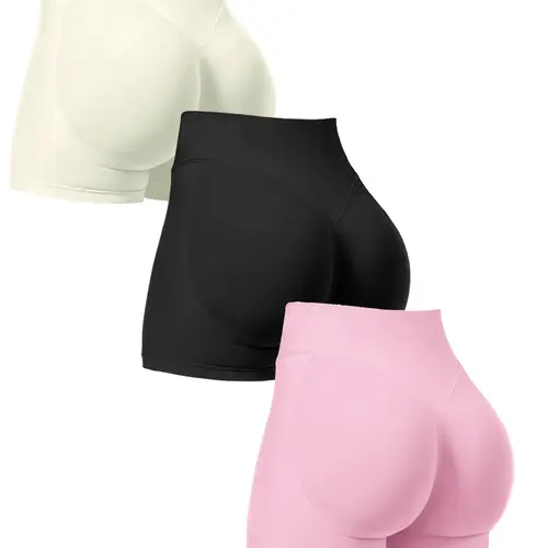 Women's Solid High Waist Sports Shorts, Stretch Knit Shorts, Breathable Seamless Skinny Shorts, Ladies Sportswear for Indoor Outdoor Wear, Running Yoga Shorts, Shaping Shorts, Workout Shorts