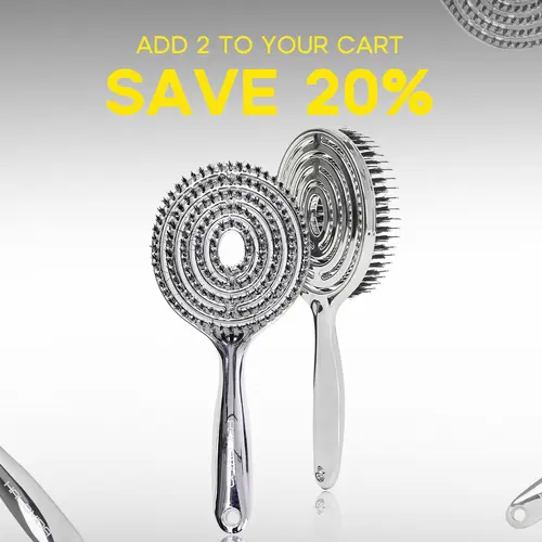 HALOVIDA Hollow Round Bristle Brush - Anti-Static Massage Brush for Enhanced Volume & Scalp Care,Pain-Free,Reduces Heat Damage, Ideal for Quick Drying and Voluminous Styling,Pure,Boar bristle brush, summerwins,DealsForYouDays