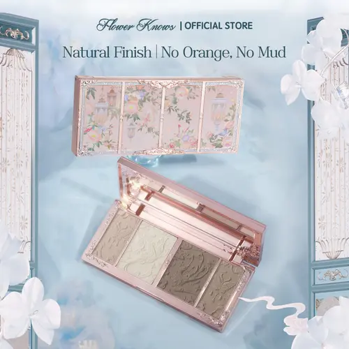 Flower Knows Butterfly Cloud Collar Collection Highlight & Contour Palette, Long-Lasting Buildable Bronzer Makeup for Cool Tones, #sohochic, Ideal for Christmas gift, Black Friday