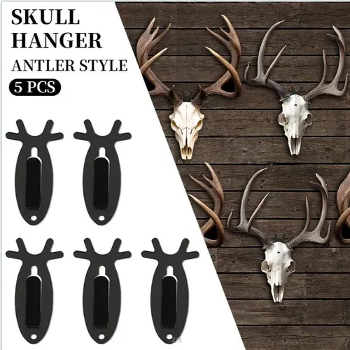 CROSSDESIGN 5/10Pcs Novelty Antler Stainless Steel Storage Hooks Set - Sturdy Wall Mounted Organizer, 20lbs Max Load, Durable Brackets, Easy Install, Car/Wall Display Use