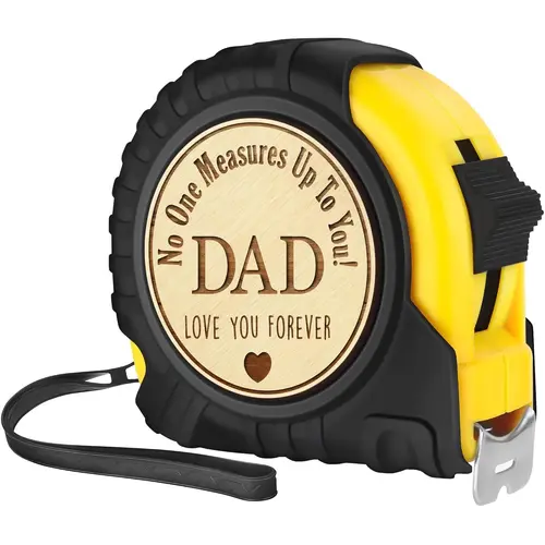 Woodworking Tools, Carpenter Gift, 24.6 FT Engraved Tape Measure, "No One Measures Up To You" Pattern, Gift for Dad