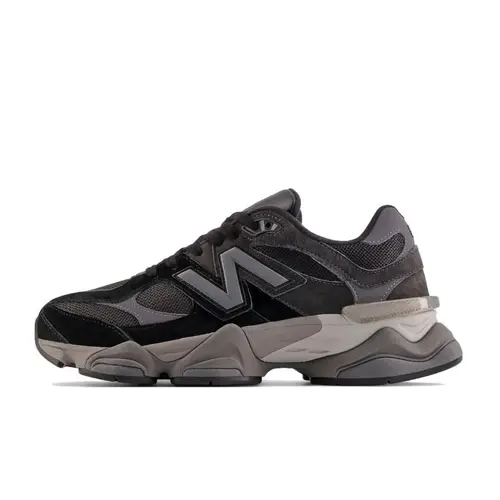New Balance Men's 9060 Black/Castlerock Grey Suede & Mesh Athletic Casual Sneakers - Active Cushion Shoes, Oversize Midsole, Soft Suede Touch, Layered Design, Standout Proportions, Street Style Daily Wear