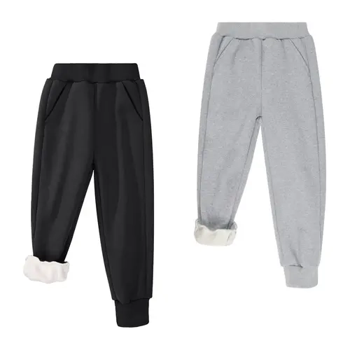 BIG ELEPHANT Kids  Fleece-Lined Athletic Sweatpants with Elastic Waistband, Cozy and Comfortable Winter Joggers for Boys and Girls, Perfect for Casual Wear with Convenient Pockets