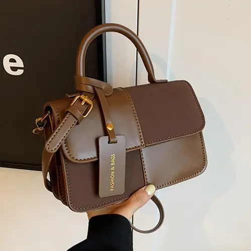 Women's Patchwork Design Handbag, Girlfriend Gifts, Fashionable PU Leather Crossbody Bag for Daily Used, Casual Trendy Versatile High-quality Daily Commuting Bag, Pu Shoulder Bags