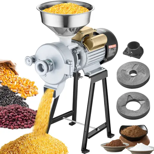 【DealsForYouDays】VEVOR Electric Grain Mill Grinder 3000W Spice GrindersCommercial Corn Mill with FunnelThickness Adjustable Powder MachineHeavy Duty Feed Flour Cereal Mill Wheat GrindersDry & Wet Grinder
