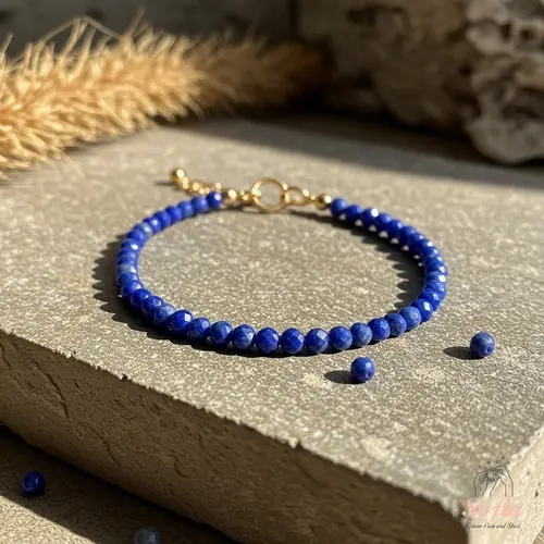 Natural Blue Lapis Crystal Bracelet, Dainty Minimalist Gemstone Jewelry, Fun and Easy to Wear Friendship Gift for Her