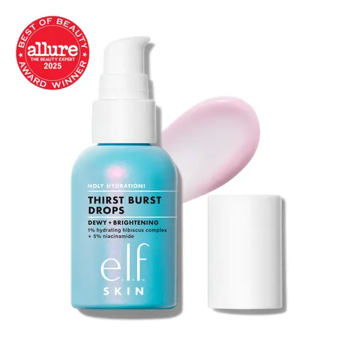 e.l.f. SKIN Holy Hydration! Thirst Burst Drops Dewy Brightening Face Serum with Hyaluronic Acid & 5% Niacinamide for Oily, Dry & Combination Skin