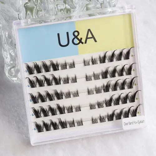 Fox Eye Lashes Fluffy Lash Clusters ,C Curl False Eyelashes Left & Right Cluster Eyelash Extensions 144 PCS Individual Lashes Fox Eye Manga Lashes DIY At Home