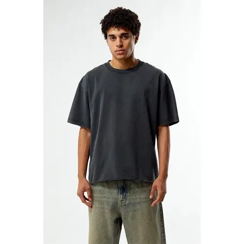Pacsun Men's Washed Black Premium Cropped T-Shirt