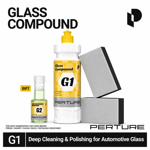 PERTURE G1 Glass Compound Cleaner - Automotive Car Detailing Products for Polishing, Restoring Car Glass, Removing Water Spots, Road Oils, Haze, Wiper Marks, Coatings
