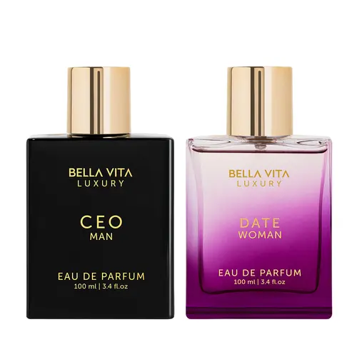 BellaVita Luxury's Power Couple | 2x100ml Perfumes | CEO Man & Date Woman | Perfume for Men & Women | Long Lasting | Eau De Parfum