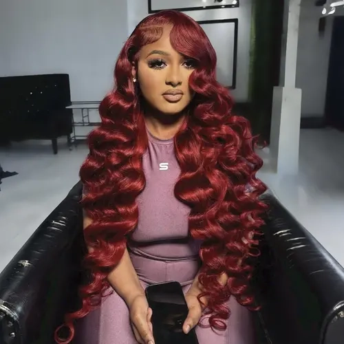 STERLY #99J Burgundy Body Wave Wig 13x6 Full Frontal Wig Human Hair Wig #tiktokshopstockup