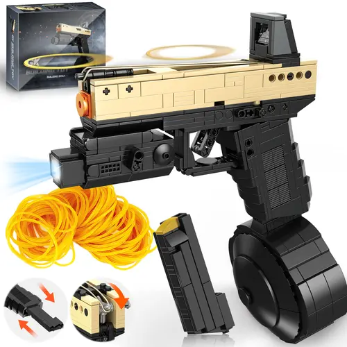 TOKMOC Rubber Band GK Classic Model Toy Building Block Set,STEM DIY Rubber Band Assembling Toy,Collecting Building and Gifting Model for Outdoor Game Toy Lovers,For Aged 12 and Above,Stress Relief Toy,888 Pieces,66048