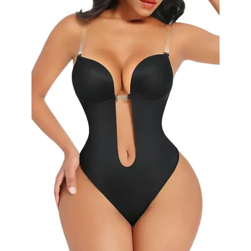 FeelinGirl Seamless Backless Built-in Bra Bodysuit with Open Crotch Comfortable Soft Fabrics Womenswear feelingirlshop