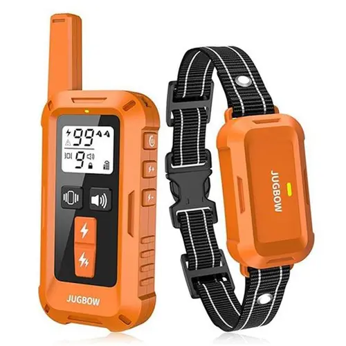Jugbow Rechargeable Dog Training Collar - 4200FT Remote Training Aid, 4 Modes (Including Shock), 0-99 Fine-Tune Shock Levels, IPX8 Waterproof, Security Lock, Fits 10-120 lbs All Sizes, Rechargeable Collars-DT68