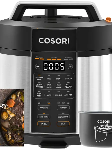 [Live] COSORI Electric Instant Pot Pressure Cooker 6-Qt, 9-in-1 Multi-Cooker: Rice, Sauté, Sous Vide,Sterilizer,1100W,Stainless Steel,Aluminium Inner Pot,Cookbook,summerwins