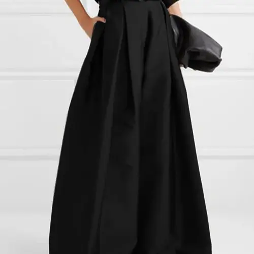 Women's Solid Plicated High Waist Wide Leg Pants, Casual Comfy Pocket Trousers for Daily Wear, Ladies Bottoms for All Seasons