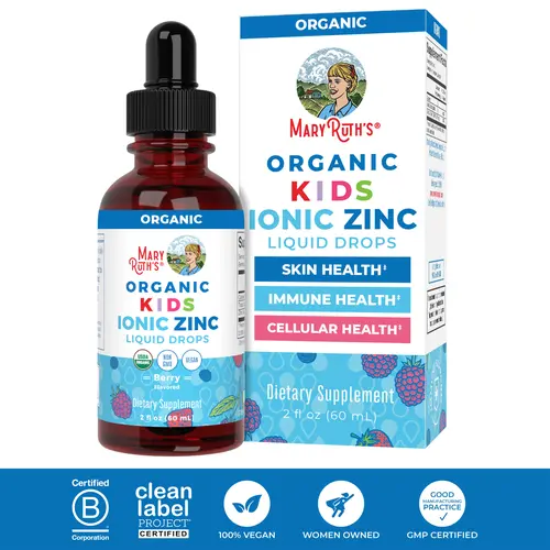 MaryRuth's Organic Kids Zinc Liquid Drops - Immune Support Supplement for Kids - Skin Health - Zinc Sulfate - Vegan - USDA Organic - 2 Fl Oz
