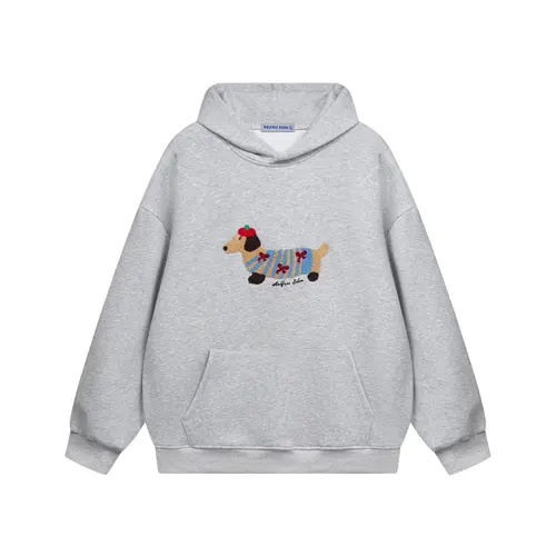 Aelfric Eden Men's Cartoon Dog Print Hoodie - Casual Oversized Cotton Long-Sleeve Pullover, Cute Graphic Hoodie for Couple Outfits, 2025 Mensfashion, Gifts for Boyfriends, Boyfriend Gifts