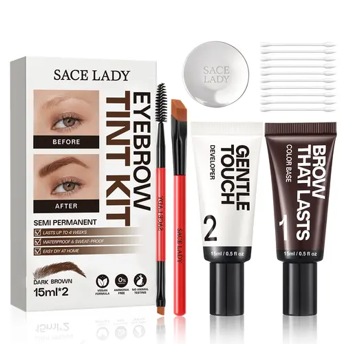 SACE LADY Eyebrow Tint Kit,Long-lasting Waterproof Sweat-proof Eyebrow Dye Paste Set,Hair Color Kit Makeup Cosmetics Deals For You Days