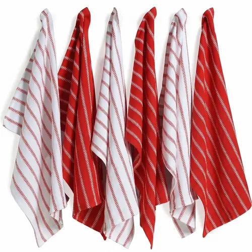 LANE LINEN 100% Cotton Stripe Rectangular Kitchen Linens Set - Tightly Woven, Absorbent Washable, Quick-Drying, Durable 100% Cotton Dish Cloth & Towels, Reusable Paper Towel Alternative for Home Cooks