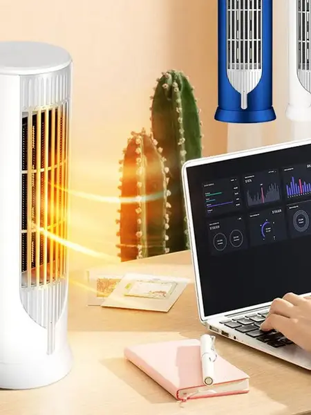 Mini Electric Heater Fan,Portable Space Heater indoor,500W/1000W Overheating/Tip-over Protection PTC Ceramic Small Desk Heater For office Home Use