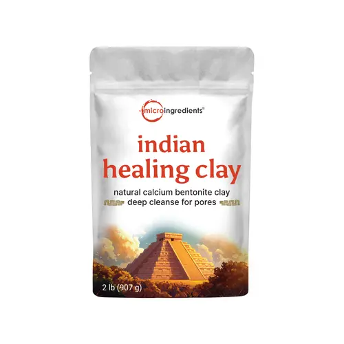 Micro Ingredients Natural Calcium Bentonite Clay, 2lbs Powder | Pure Indian Healing Clay