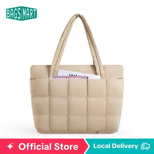 BAGSMART Bubble 22L-28L Expandable Puffer Travel Tote Bag, Puffer Small tote bag with Zipper, Travel Tote Bags Casual Handbags Nurse Bag sohochic tiktokshopstockup